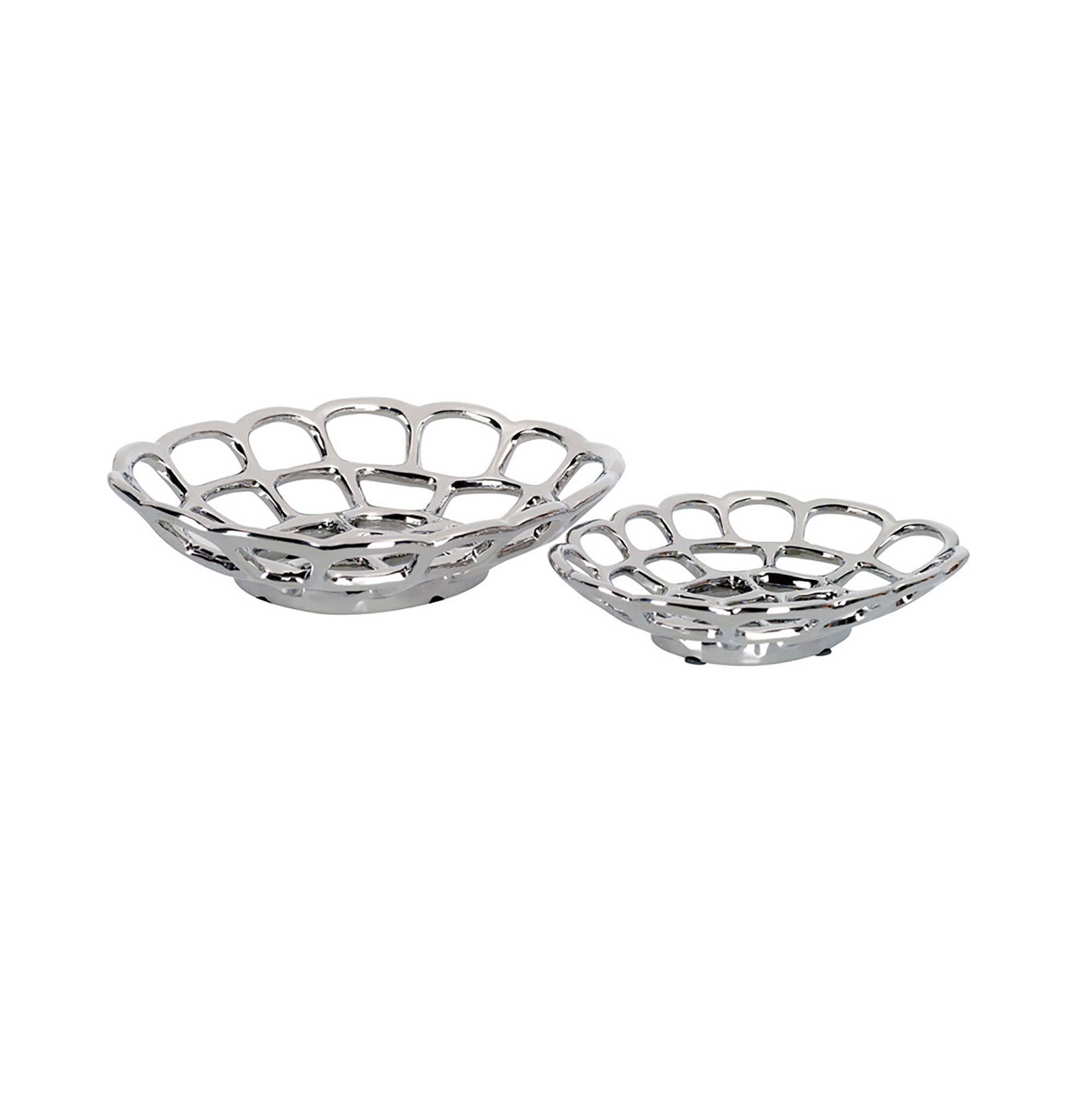 IL70011  Set Of Plates Polished Chrome Ceramic